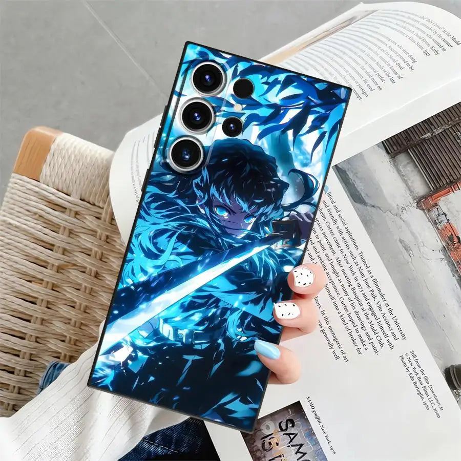Demons Anime Slayer Case for Samsung Galaxy S25+ S9 S24+ S21 S22 S25 Ultra S20 S23 FE S24 Plus Soft Back Phone Cover