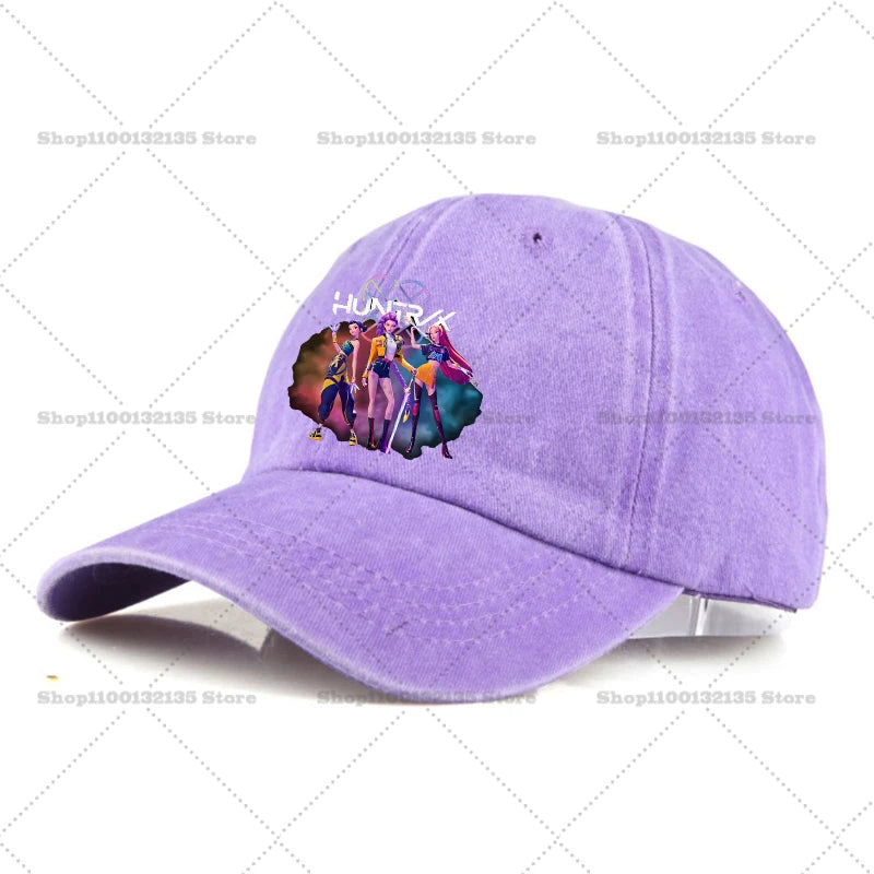 Kpop Demon Hunteres Baseball Cap for Girls Boys Summer Adjustable Sun Hat Anime Cute Retro Sunbonnet Adult Women Headgear Gift