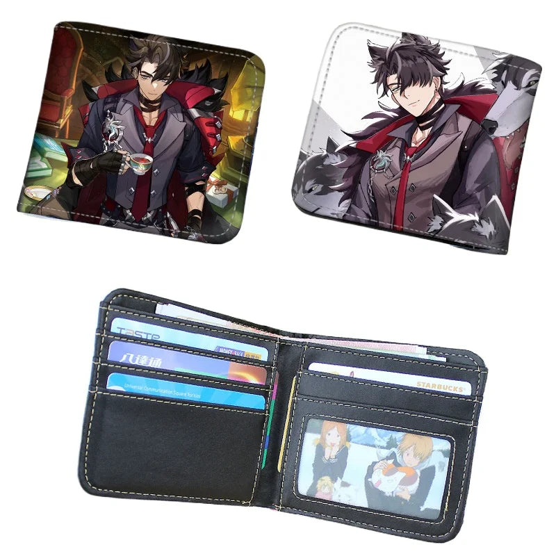 Genshin Impact Raiden Shogun Short PU Leather Wallet Cute Nahida Kamisato Ayaka Folding Purse