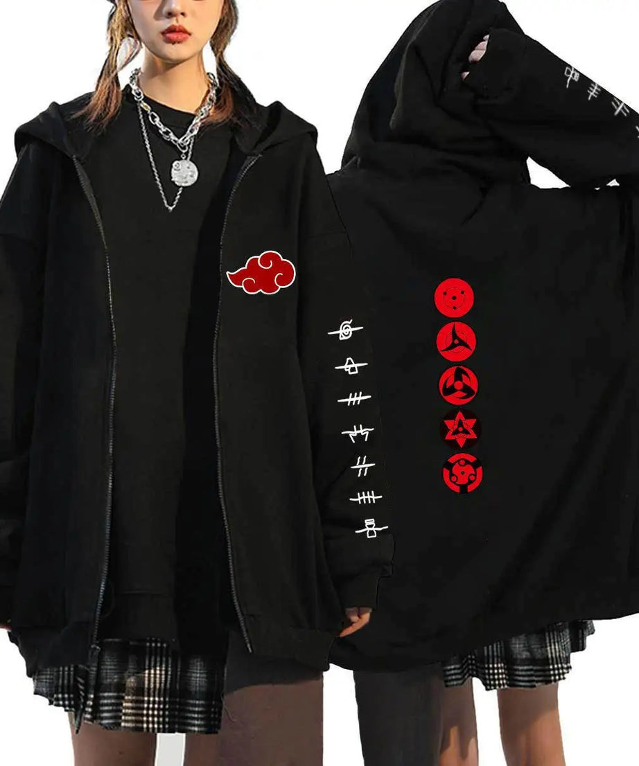 Autumn Zip Up Jacket Anime Naruto Figures Sweatshirt Men Women Plus Size Casual Clothing Harajuku Coat Halloween Gifts