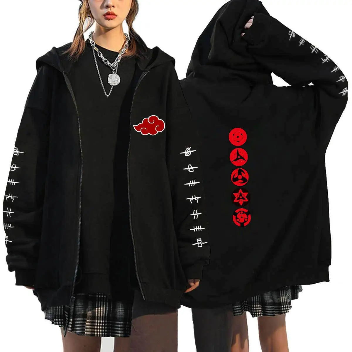 Autumn Zip Up Jacket Anime Naruto Figures Sweatshirt Men Women Plus Size Casual Clothing Harajuku Coat Halloween Gifts