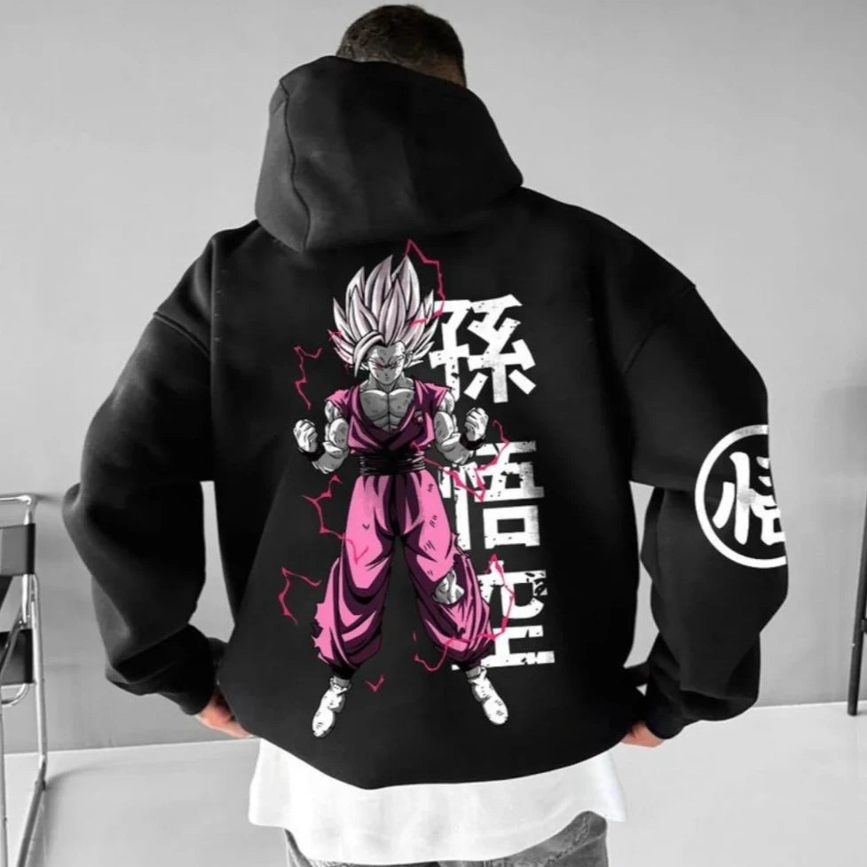 Oversized Men's Hoodie Anime Dragon Ball Sanyan Y2k Clothes Sweatshirt Autumn Winter Sweater Loose Cotton Women Long Sleeve Tops