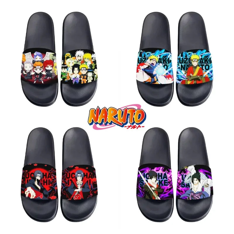 Anime Naruto Non-Slip Slippers Fashion Sasuke Design Cute Kawaii Home Sandals for Men And Women Ideal Holiday Gift