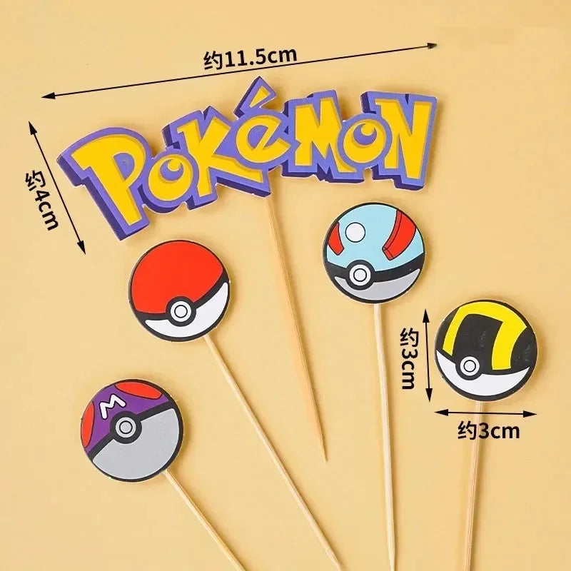 13Pcs/set Pokemon Cake Topper Anime Figure Pikachu Party Happy Birthday Pokemon Cake Decoration Supplies Ornaments Boy