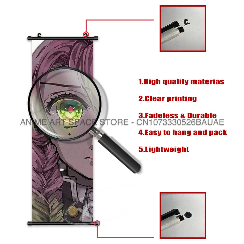 Anime Demon Slayer wall art canvas hanging roll