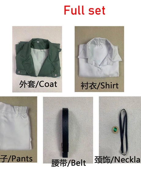 Shingekii No Kyojin Freedom Legion Green Cloak Cosplay Cape with Necklace for Anime Fans