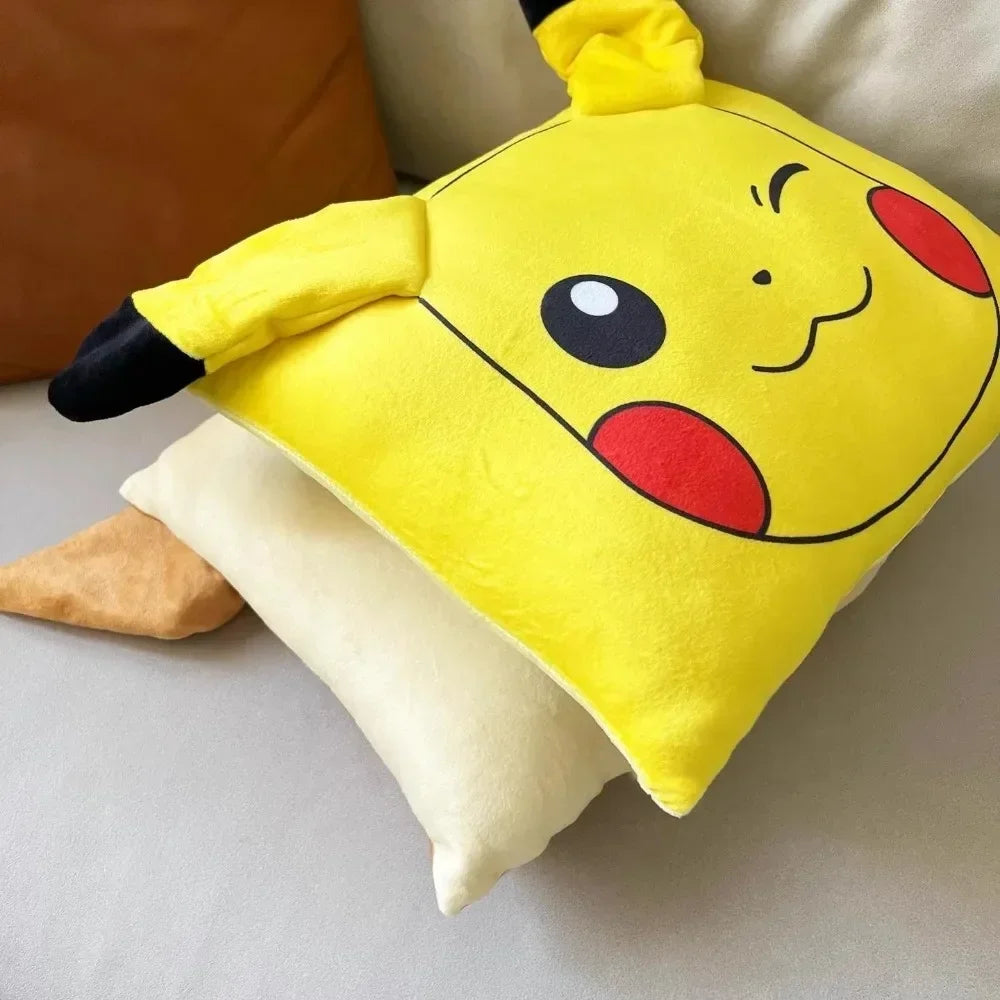 Pokémon Pikachu & Eevee Plush Pillow Cover – Cute Anime Cushion for Home & Office