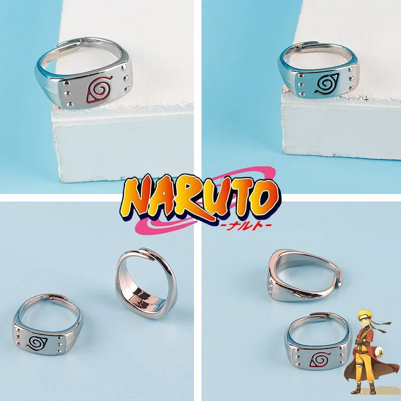 Naruto Sasuke Rings for Women Men Hip Hop Charm Ring Adjustable Fashion Classic Couple Finger Jewelry Trinket Holiday Gift New
