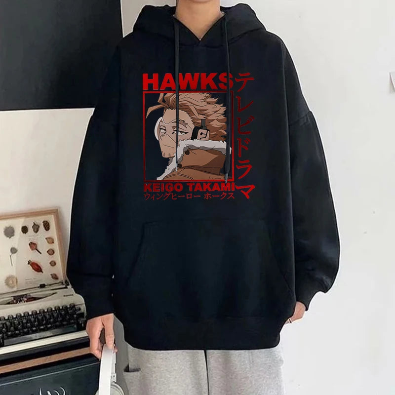 Anime Hawks Printed Hoodies Men/Women Sweatshirts Casual Hoodie Personality Pullover