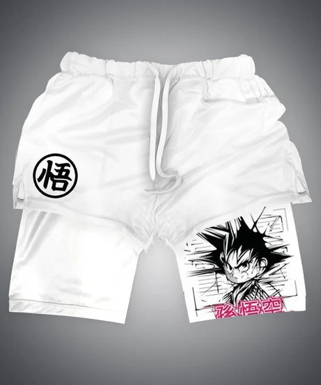 New Dragon Ball Son Goku Shorts Anime Men Double Layer Sports Short Pants Sportswear Jogger Breathable Beach Pants