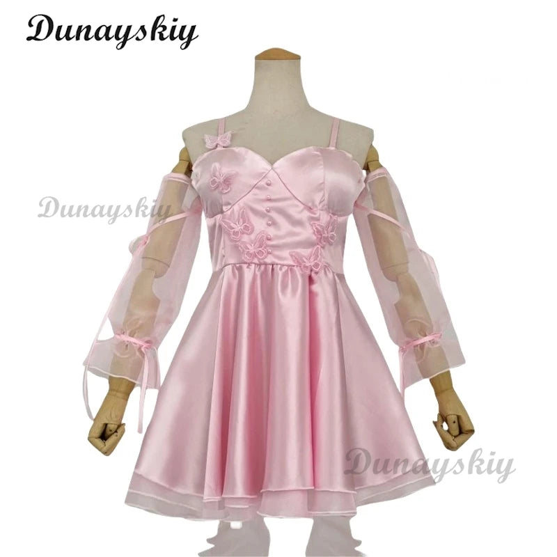 Anime Love and Deepspace Suspender Dress Wig Cosplay Xavier Zayne Rafayel Sylus Women Lolita Girl Necklace Suit Carnival Costume