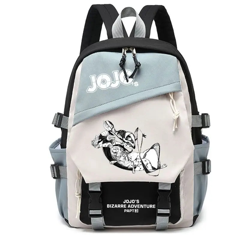 Kujō Jōtarō Anime JoJo's Bizarre Adventure Backpack Student School Bag Canvas Teens Outdoor Travel Backpack Fashion Gift