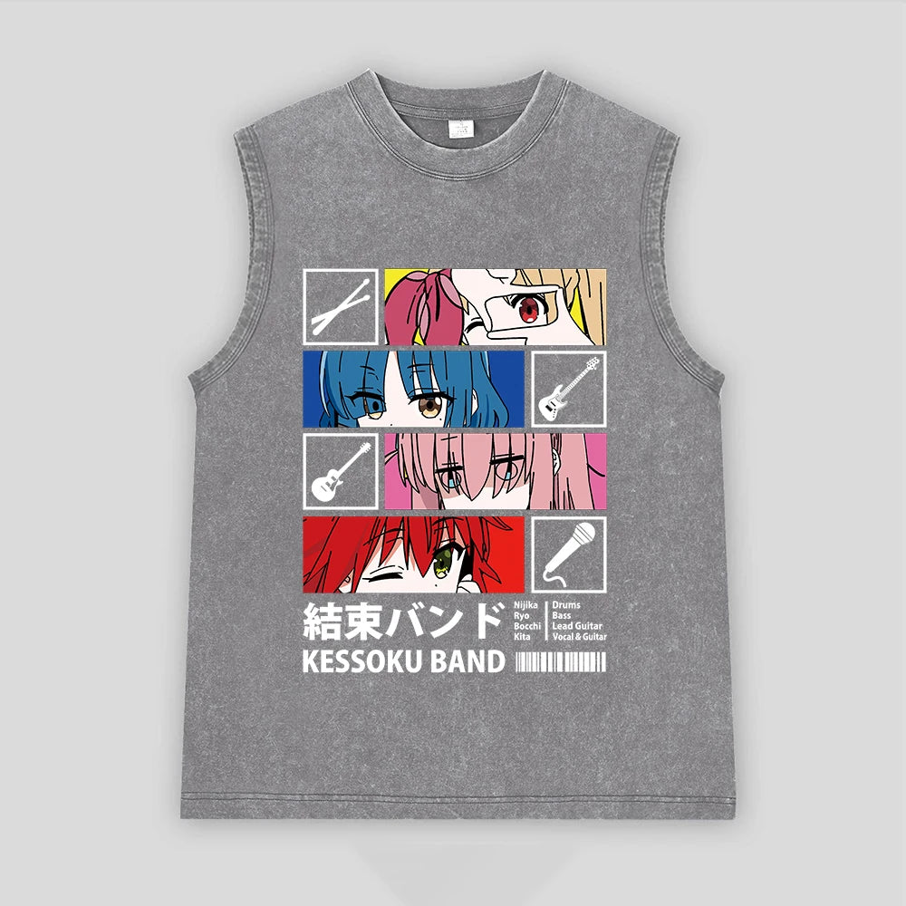 Bocchi the Rock! Oversized Band Vest – Unisex Anime Cotton Tank Top