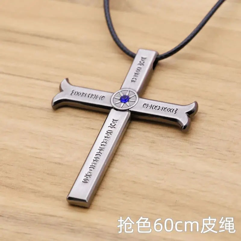 New One Piece Necklace Hawkeye Mihawk Necklace Black Blade Night Anime Peripheral Student Men and Women Pendant with Sheath Gi
