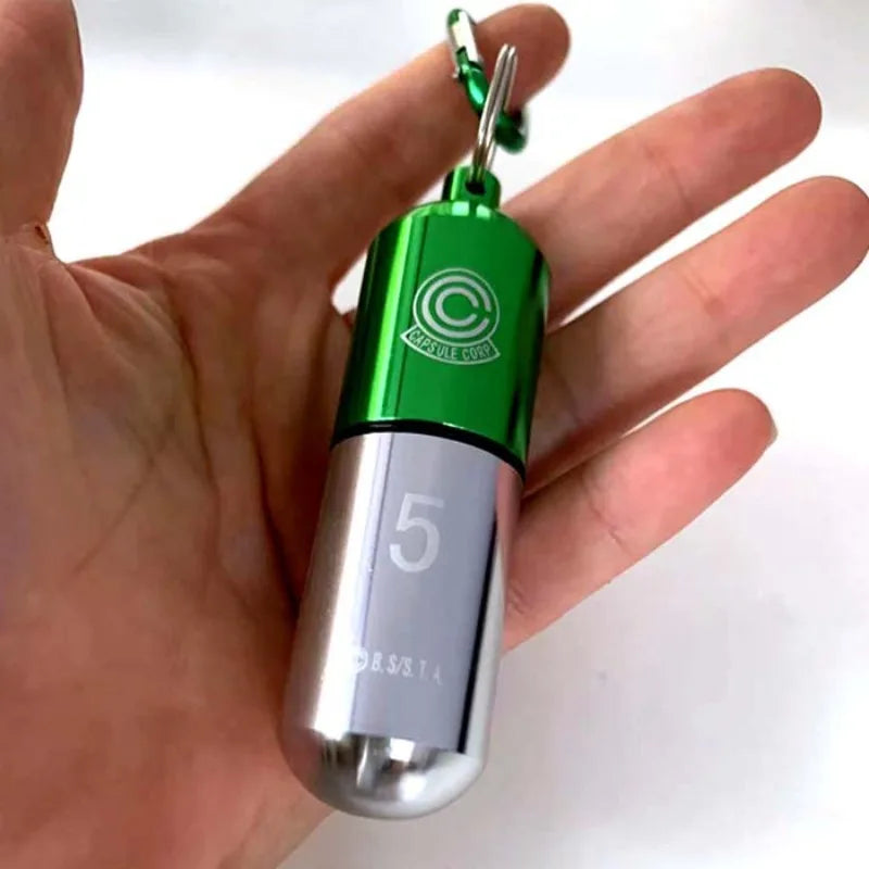 Dragon Ball Aluminum Alloy Keychain Toy Bulma Capsule Creative Keyring Portable Pill Box Container Pendant Birthday Gifts