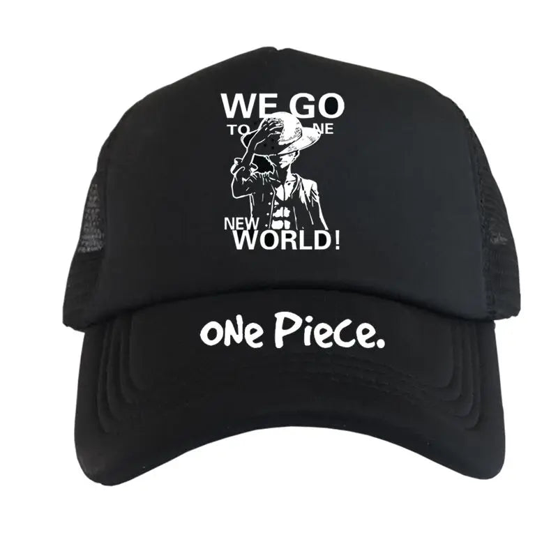 One Piece Creative Peripheral Hat Justice White Beard Luffy Anime Men and Women Sunshade Hats Duck Tongue Hat Mesh Hats