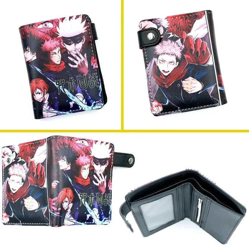 Anime Jujutsu Kaisen Gojo Satoru Bifold Short Men's Wallets Card Holders Purse