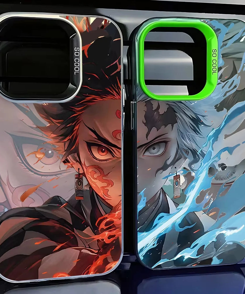 Anime D-Demon S-Slayer Plating Phone Case For Samsung Galaxy A14 A15 5G S21 S22 S23 S24 5G FE Plus Ultra A25 A35 A52 A53 A54 A55