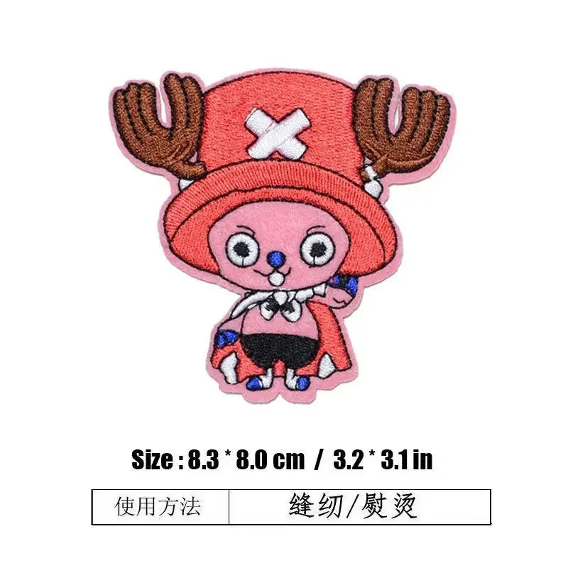 One Piece Luffy Animation Character Embroidery Ironing Cloth Sticker Fashion Clothes DIY Hole Patch Cloth Sticker