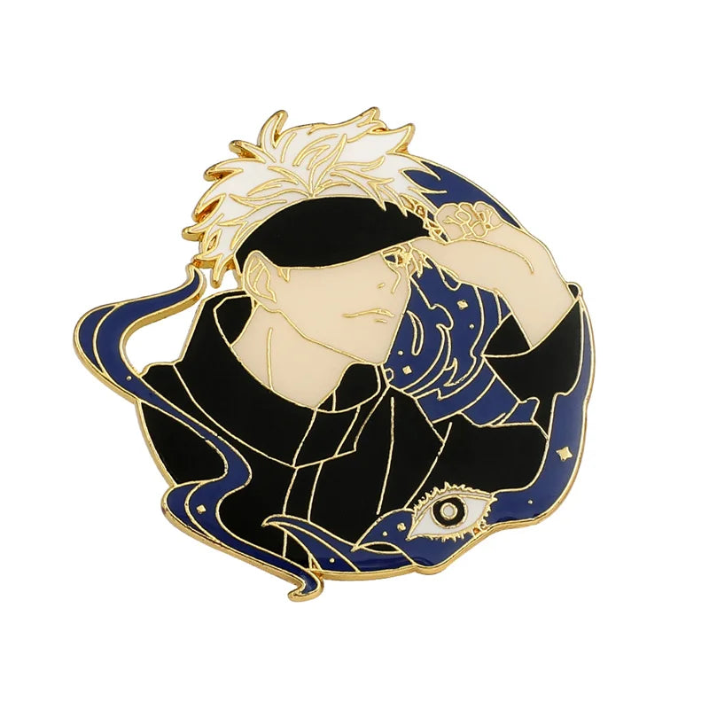 Anime Jujutsu Kaisen Badge Brooch Gojo Satoru Fushiguro Megumi Cosplay Metal Woman Man Pin Broochs Accessories