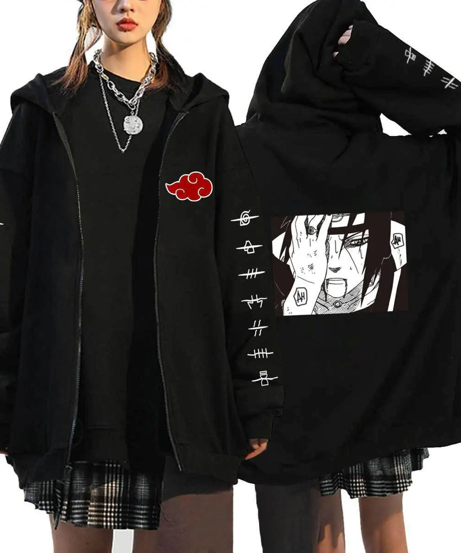 Autumn Zip Up Jacket Anime Naruto Figures Sweatshirt Men Women Plus Size Casual Clothing Harajuku Coat Halloween Gifts