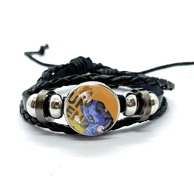 Anime Blue Lock Isagi Yoichi Chigiri Bachira Leather Bracelet Cosplay Unisex Adjustable Punk Wristband Jewelry Props