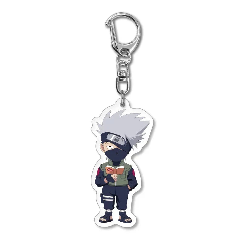 Naruto Keychain Key Accessories Acrylic Key Holder Kakashi Key Chain Ring Jewelry Bag Pendant for Girl Trinket Gift New