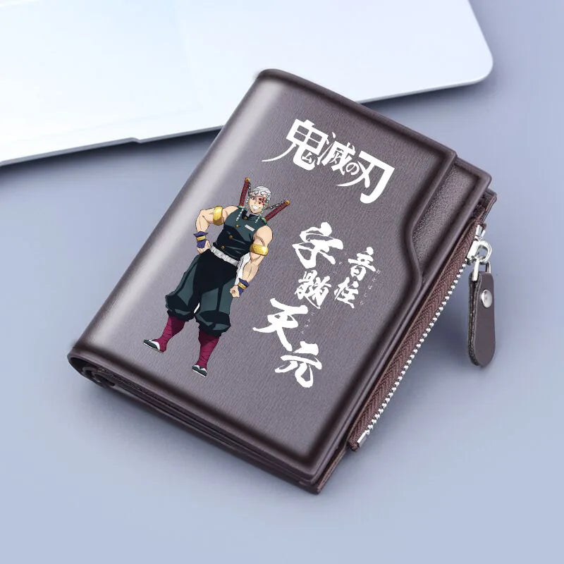 Demon Slayer Wallet Anime Coin Purse Men Credit Card Holder Boy Student Fashion Short Trifold Money Key Storage Pouch