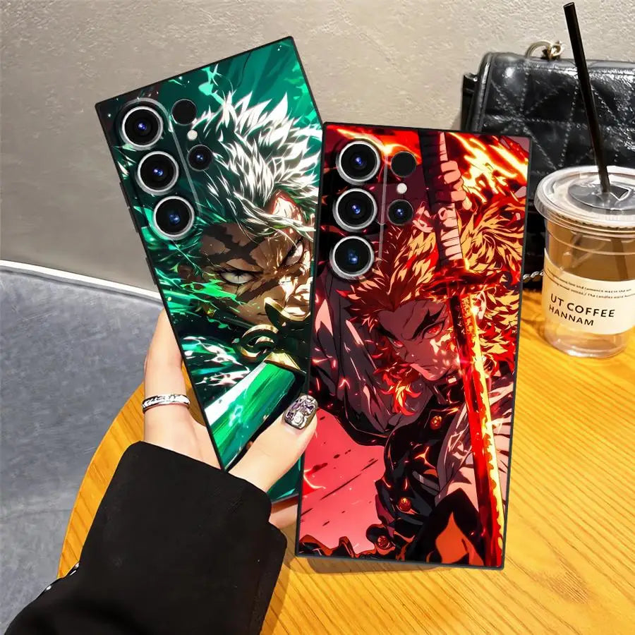 Demons Anime Slayer Case for Samsung Galaxy S25+ S9 S24+ S21 S22 S25 Ultra S20 S23 FE S24 Plus Soft Back Phone Cover