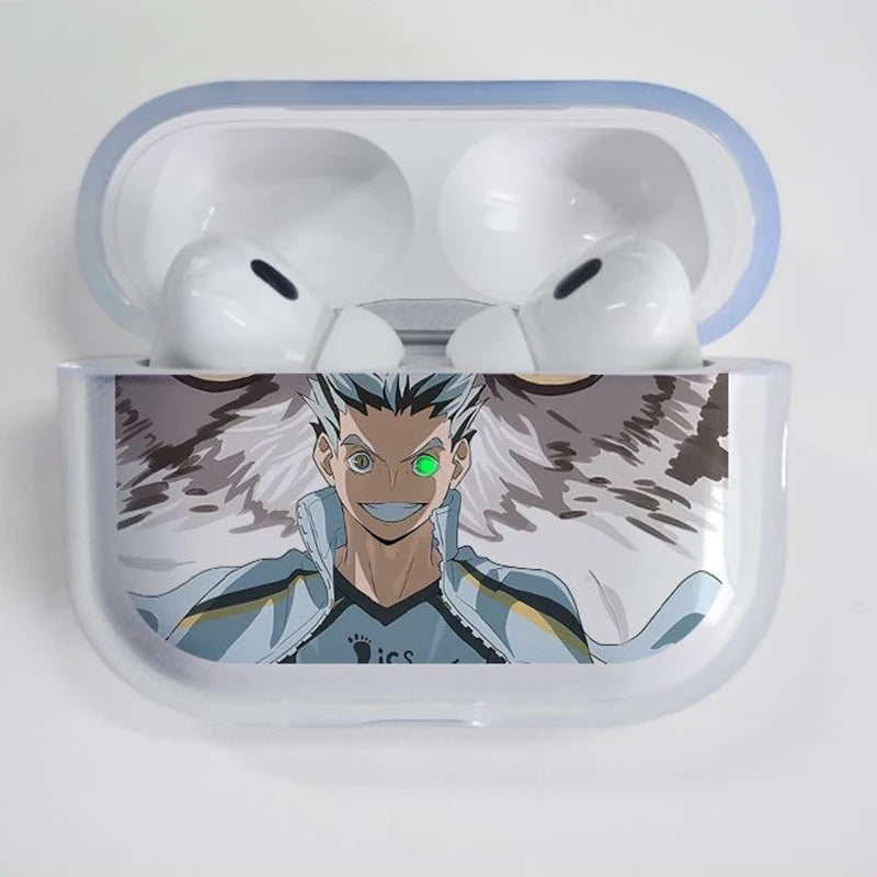 Haikyuu Volleyball Anime Transparent TPU Case for Airpods Pro 2 1 3 Soft Silicone Cover Air Pods4 1/2/3Earphone Cover