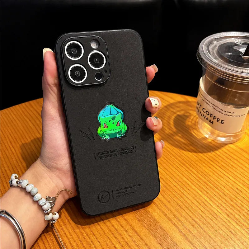 Gengar, Bulbasaur & Squirtle iPhone Case – Pokémon Laser Emboss Leather Cover