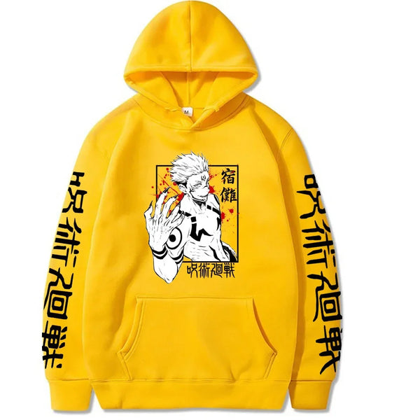 Ryomen Sukuna Anime Graphic Hoodie – Casual Long Sleeve Pullover Sweatshirt