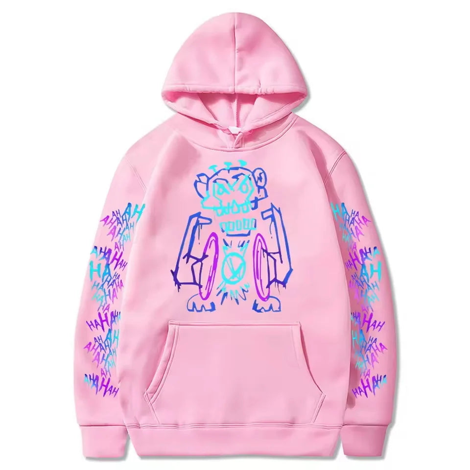 Arcane Jinx Hoodies Hot Anime Monkey Graffiti Sweatshirt Unisex Two Sides Street Sportswear Harajuku Grunge Aesthetic Pullovers