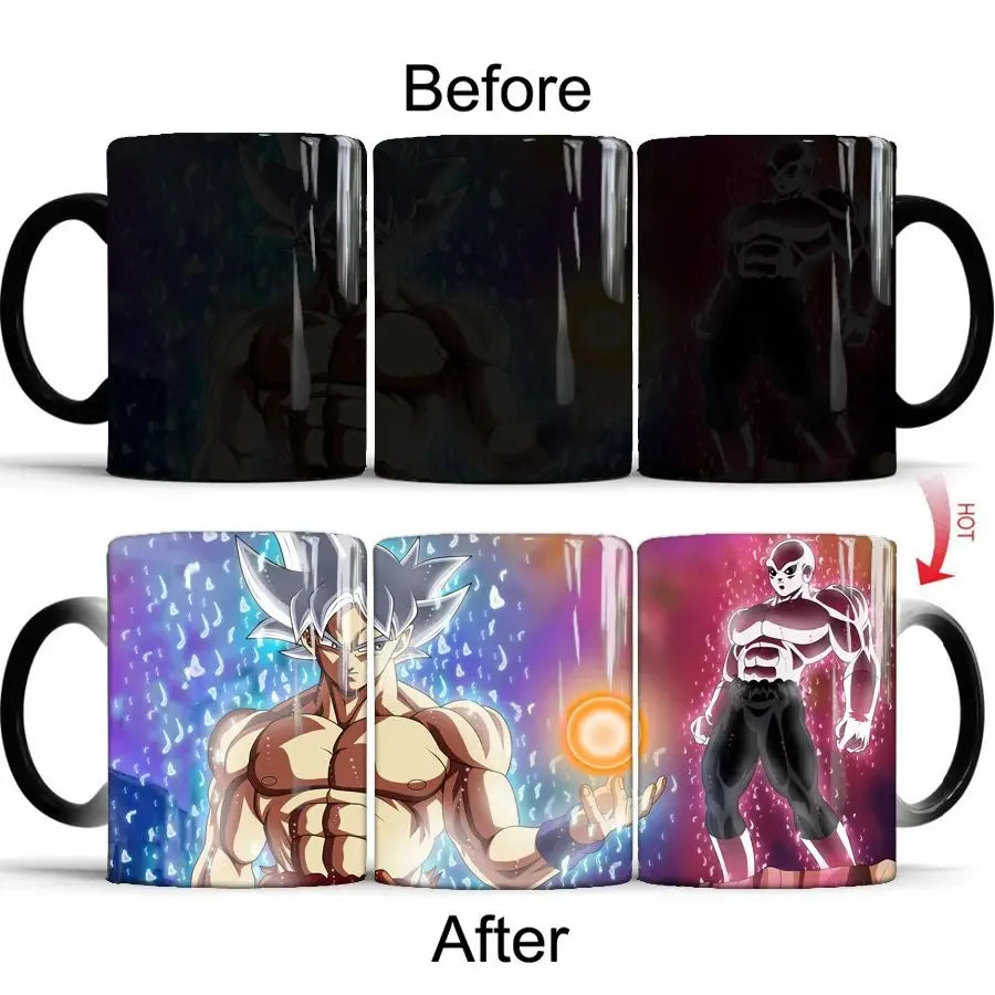 Dragon Ball Goku Color Changing Cup Mug Personalised Magic Mugs Heat Activated Image Photo Coffee Mugs Surprised