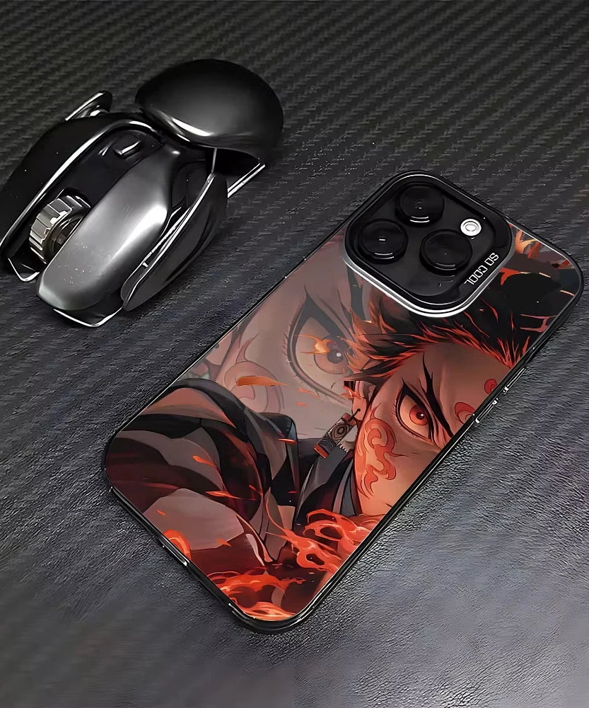 Anime D-Demon S-Slayer Plating Phone Case For Samsung Galaxy A14 A15 5G S21 S22 S23 S24 5G FE Plus Ultra A25 A35 A52 A53 A54 A55