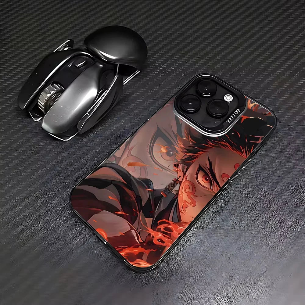 Anime D-Demon S-Slayer Plating Phone Case For Samsung Galaxy A14 A15 5G S21 S22 S23 S24 5G FE Plus Ultra A25 A35 A52 A53 A54 A55
