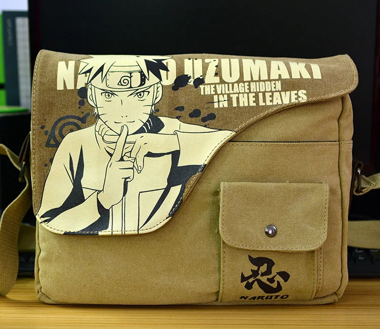 One Piece & Naruto Anime Crossbody Bag – Waterproof Canvas Shoulder Bag