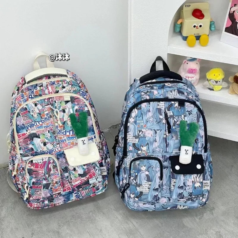 Hatsune Miku New Bag Junior High Student Large Capacity High School Student Girls Middle School Backpack Holiday Gift