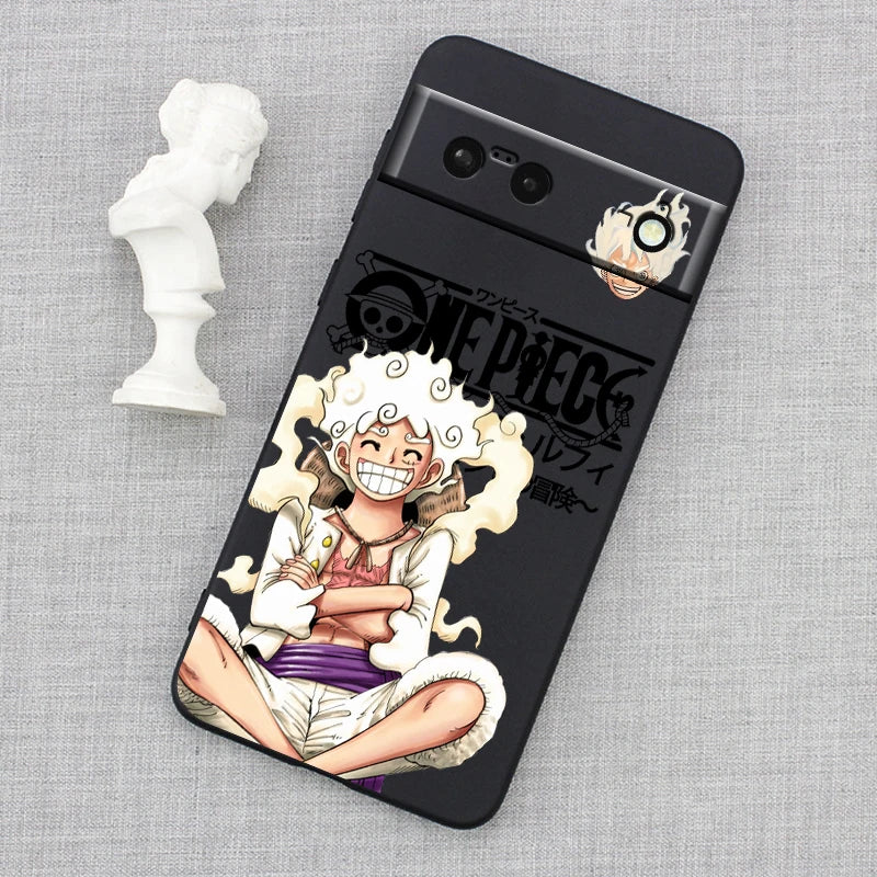 One Piece Luffy Art For Google Pixel 9 8 7A 7 6A 6 5A 5 4 4A XL 5G Black Silicon Shockproof Shell Cover Phone Case