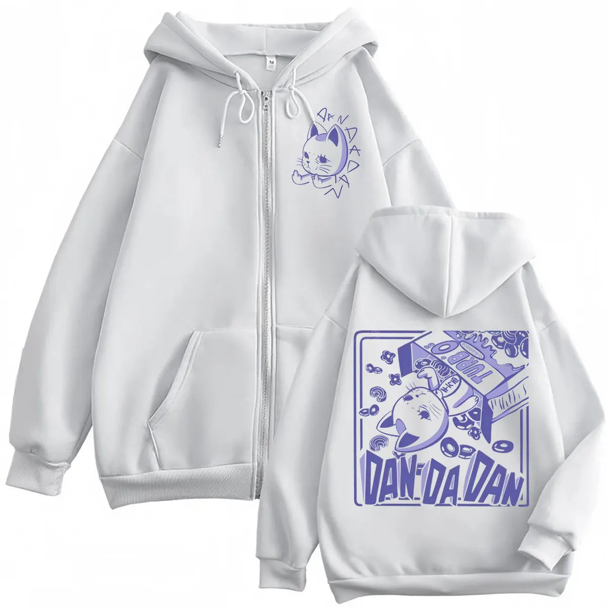 Anime Dandadan Turbo Granny Double Sided Print Zipper Hoodie Manga Style Zip Up Sweatshirts Men Women Casual Pullovers