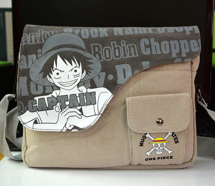 One Piece & Naruto Anime Crossbody Bag – Waterproof Canvas Shoulder Bag