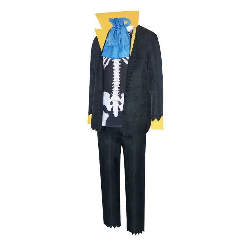 One Piece Brook Cosplay Costume Full Set - Soul King Skeleton Suit with Anime Halloween Party Uniform for Men Women holiday gift