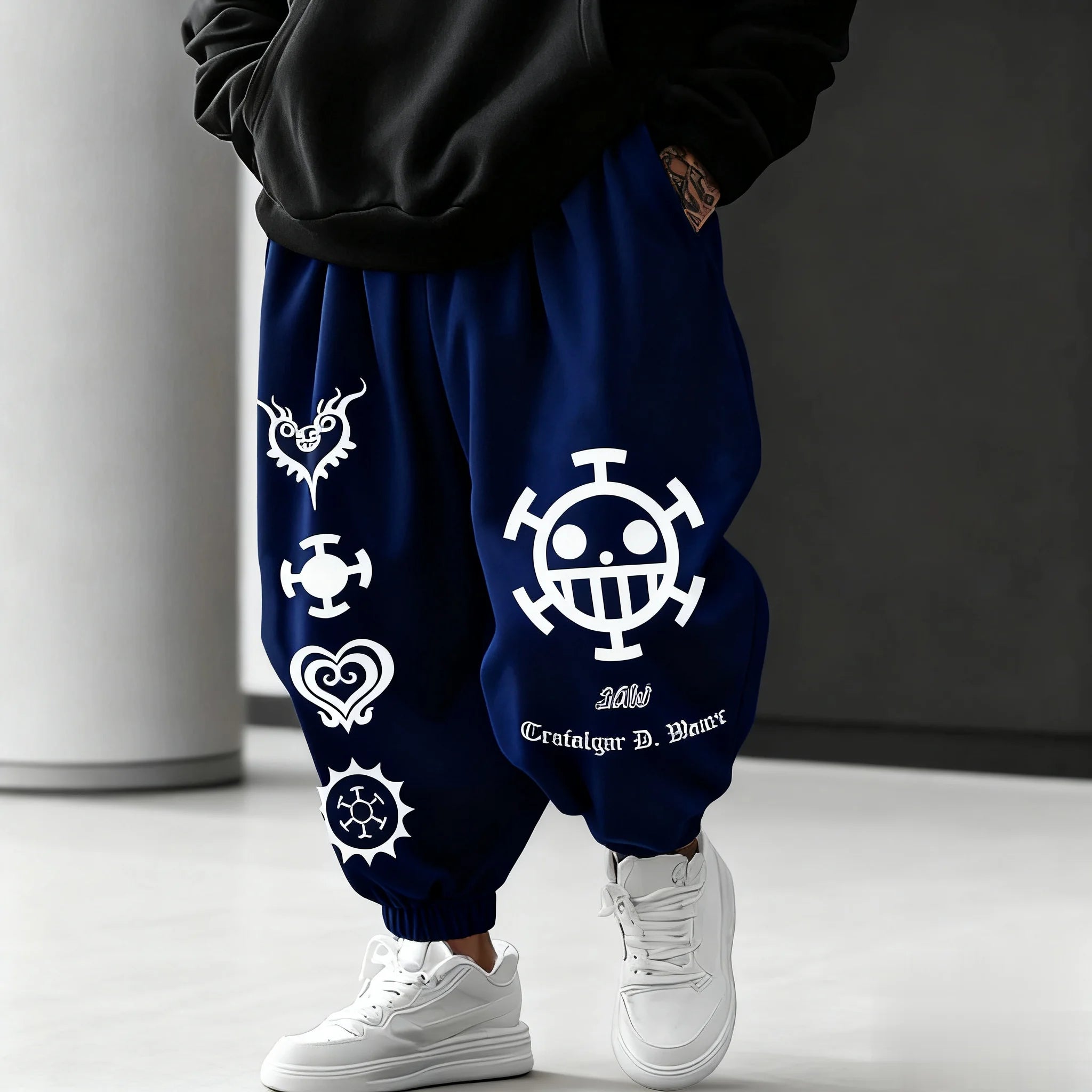 One Piece Anime Print Men's Loose Casual Sports Pants Streetwear Fashion Daily Wear Cotton Trousers Y2k Sweatpants Summer Autumn