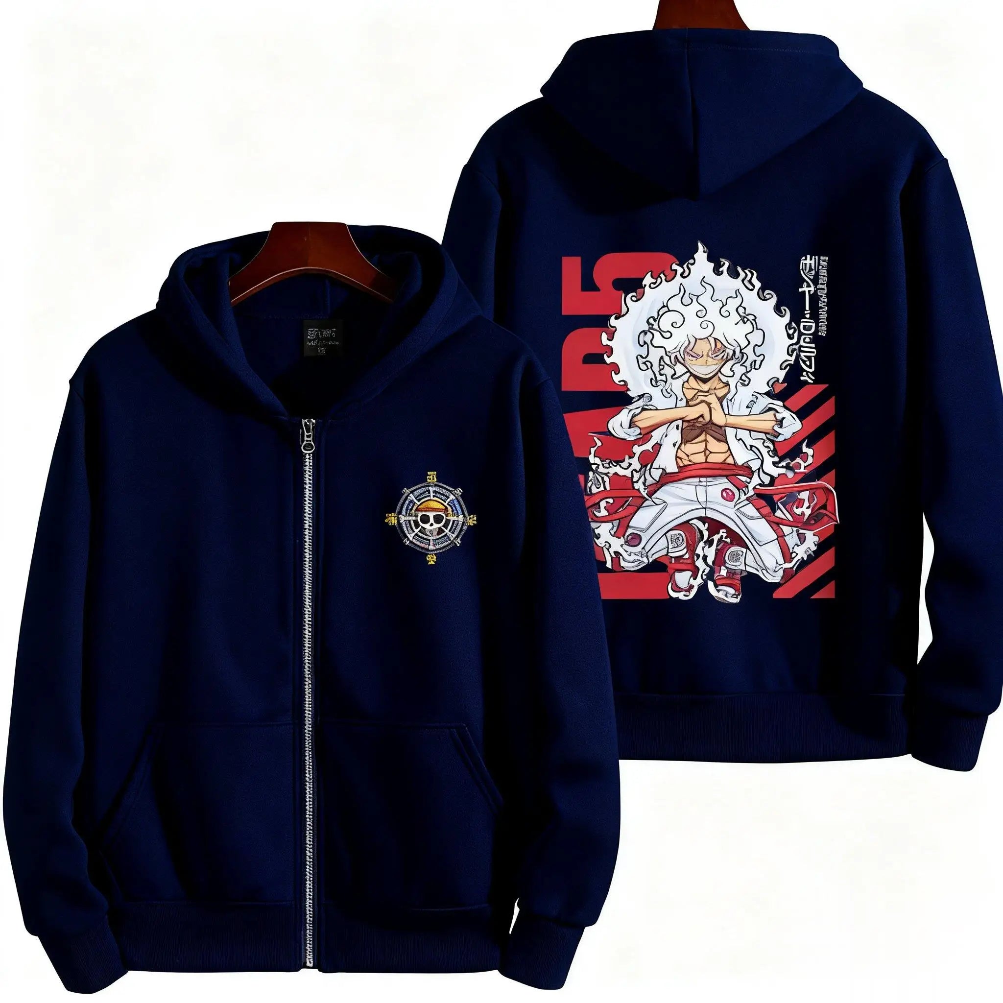 New Unisex Oversized One Piece Anime Zip Up Hoodie Men Women Casual Streetwear Sweatshirt Jacket Winter Autumn Y2k Tops