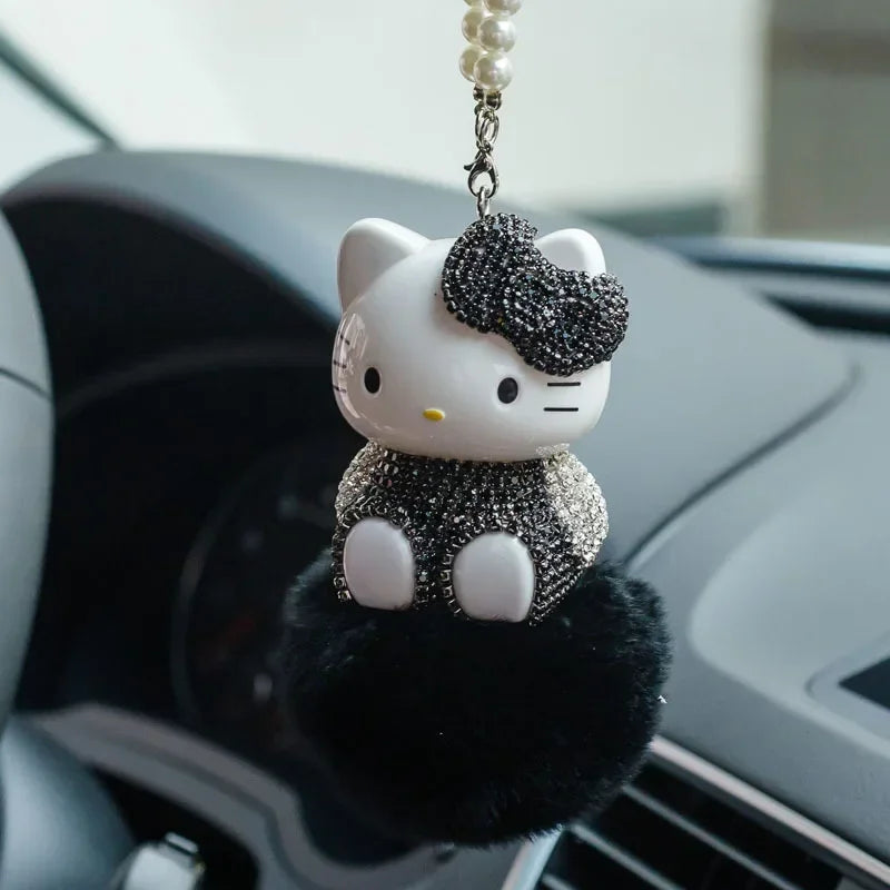 Hello Kitty Car Pendant Decoration Hanging Cat Ornament Automobile Rear View Mirror Accessories Gift Car Accessories