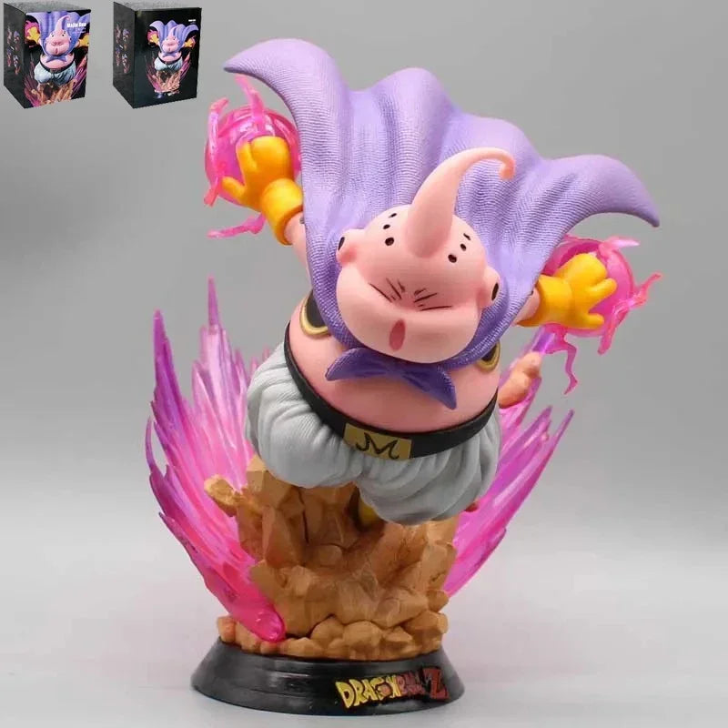 18cm Dragon Ball Z Anime Figure Majin Buu Fat Buu Action Figure with Light PVC Statue Model Doll Collection Decoration Toys Gift