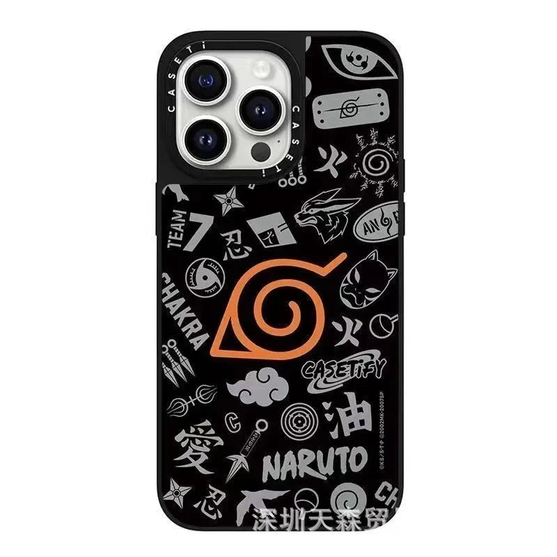 One Piece x Naruto Mirror Phone Case – Anti-Fall Collection for iPhone 16 Pro Max