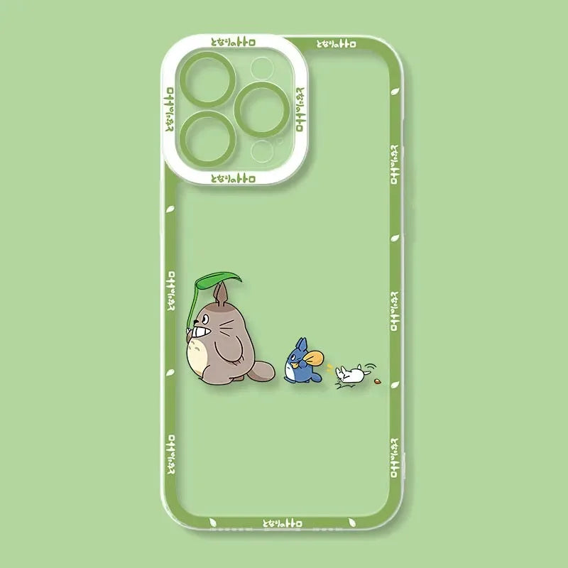Cute T-TotoroS Phone Case For iPhone 16 Pro Max 15 14 Plus 13 12 11 Pro XR XS X 8 7 SE 2020 Soft Silicone Clear Cover