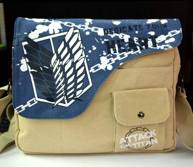 One Piece & Naruto Anime Crossbody Bag – Waterproof Canvas Shoulder Bag
