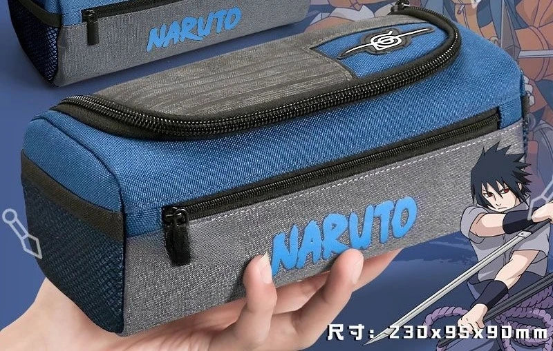 Naruto anime creative canvas stationery case student pencil case personalized children's large capacity pencil case gift